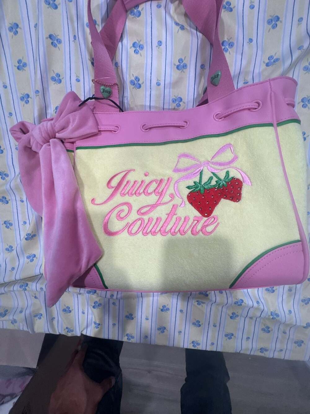 Juicy Couture Strawberry Velour Tote Bag